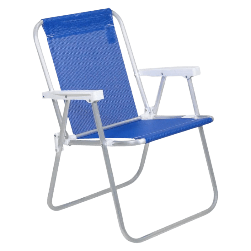 banqueta-Cadeira de Praia Alta Lazy - Azul | Loja das Cadeiras